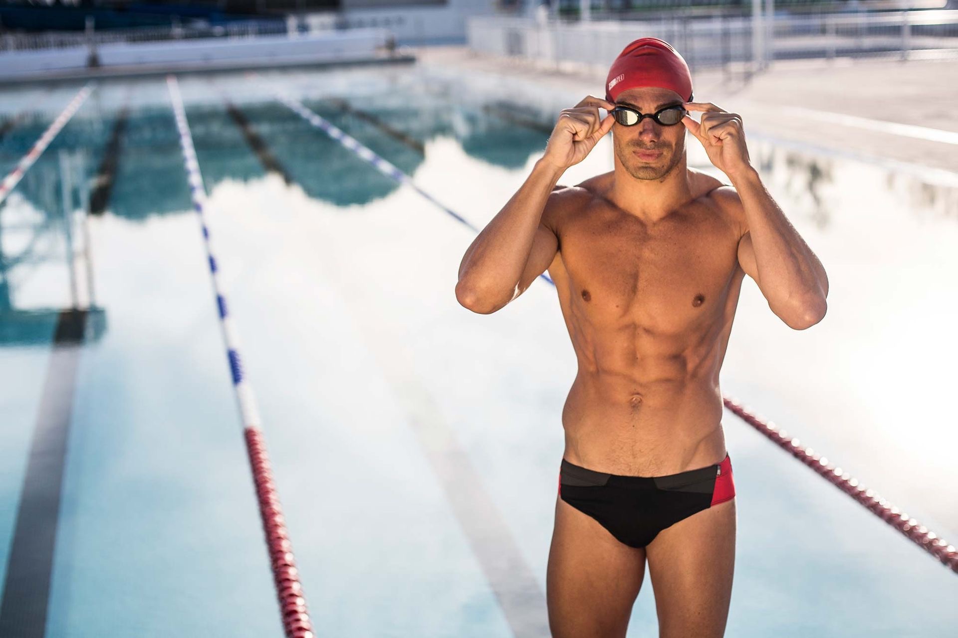 Z3R0D swim cap red