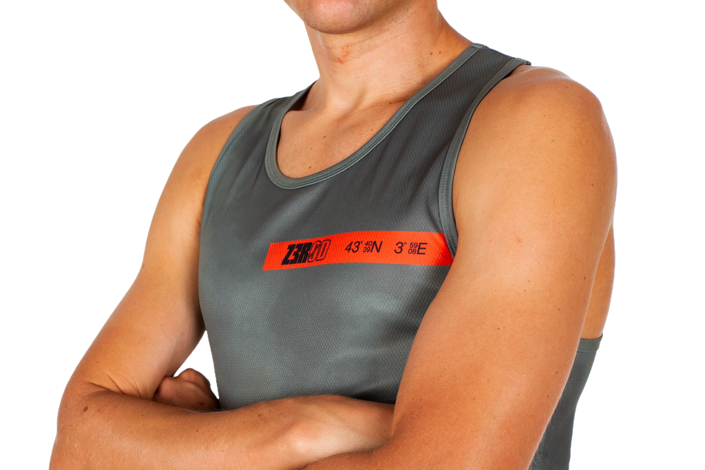 TANK TOP MAN ORANGE TREKKING GREEN