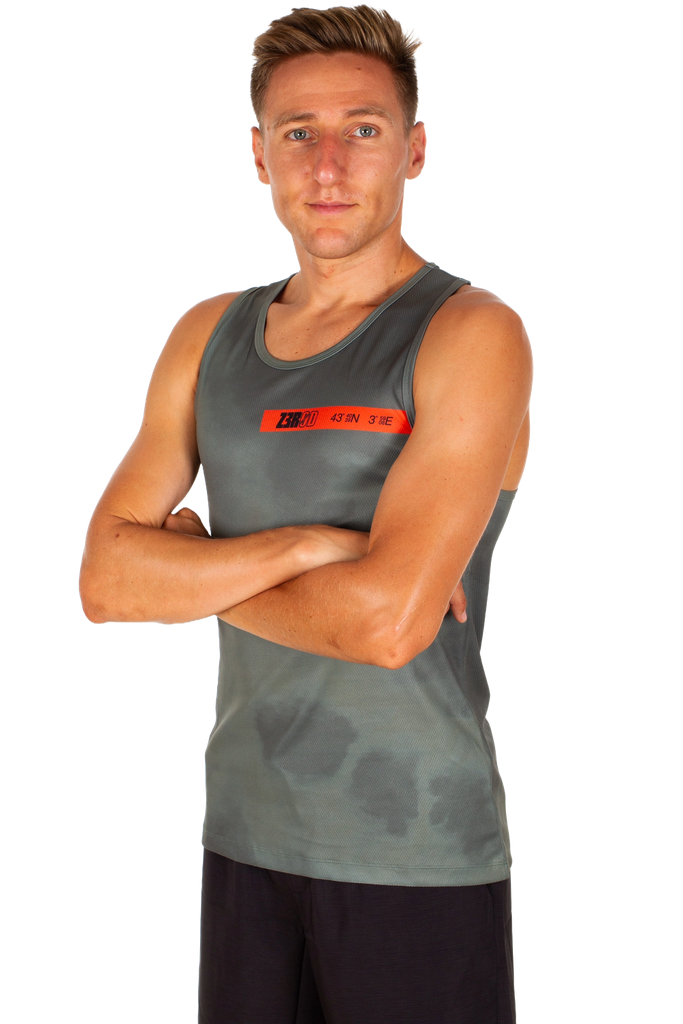 DEBARDEUR HOMME ORANGE TREKKING GREEN