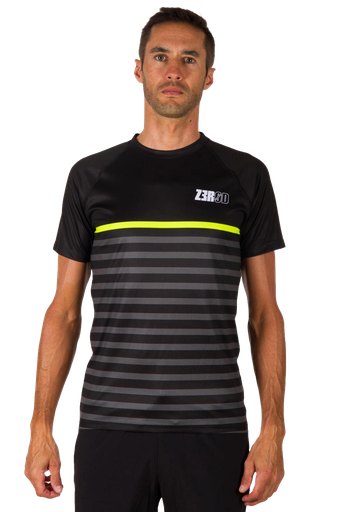 RUNNING T-SHIRT MAN MARINIERE BLACK